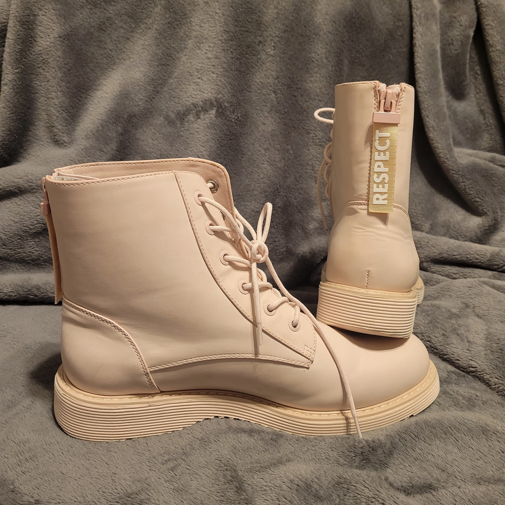 Aldo Women's Lace Up Pale Pink Boots